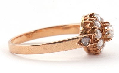 Lot 43 - A diamond cluster ring, set with rose cut...