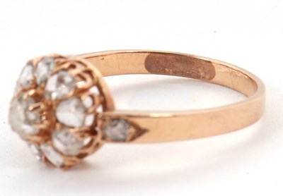 Lot 43 - A diamond cluster ring, set with rose cut...