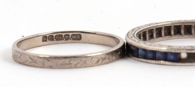 Lot 52 - Two rings: to include a sapphire eternity ring,...