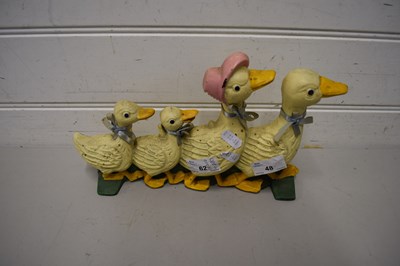 Lot 48 - CAST IRON DOORSTOP FORMED AS A FAMILY OF DUCKS