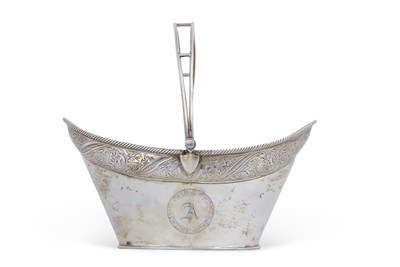 Lot 183 - George lll silver boat shaped swing handle...