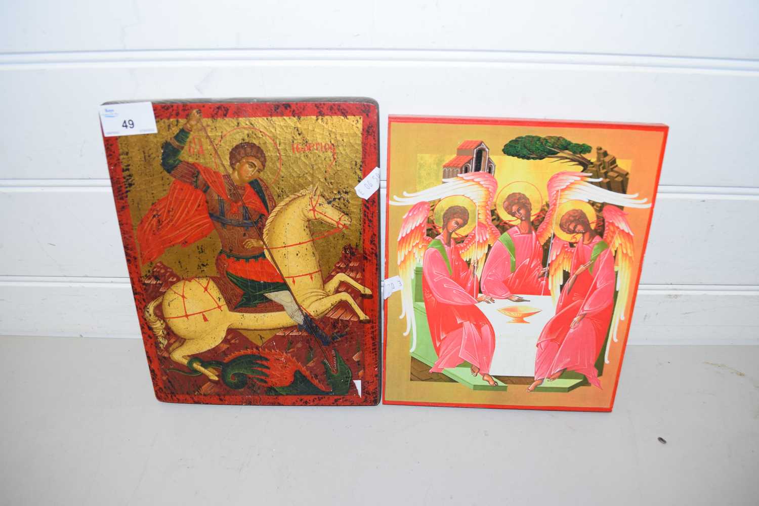 Lot 49 - TWO MODERN RELIGIOUS ICON PICTURES