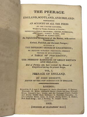 Lot 72 - DEBRETT'S CORRECT PEERAGE OF ENGLAND, SCOTLAND, AND IRELAND 1808