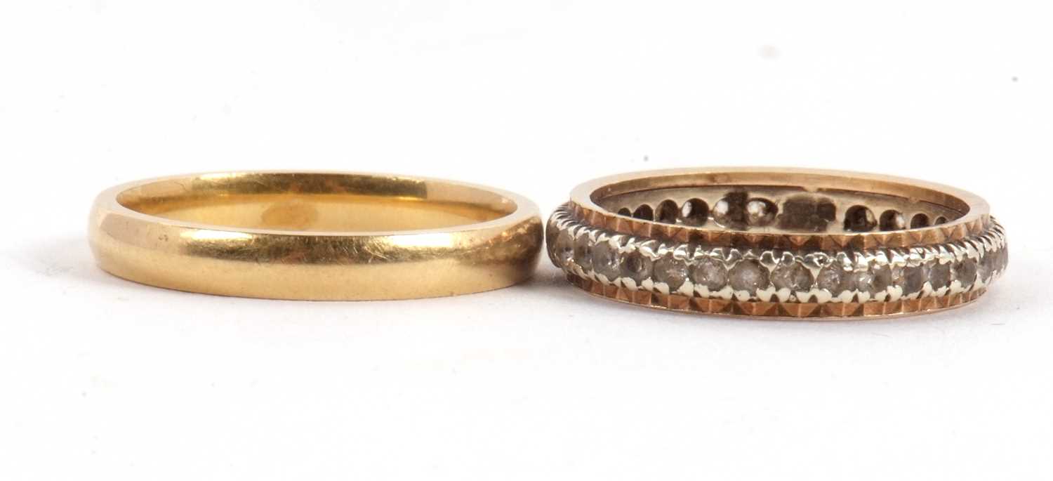 Lot 55 - Two rings: to include an 18ct wedding band...