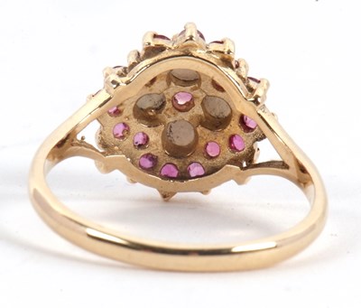 Lot 47 - A 9ct ruby and split pearl ring, the central...
