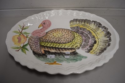 Lot 57 - LARGE OVAL ITALIAN MEAT PLATE DECORATED WITH A...