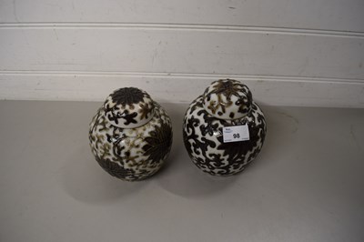 Lot 98 - PAIR OF CONTEMPORARY CHINESE GINGER JARS WITH...