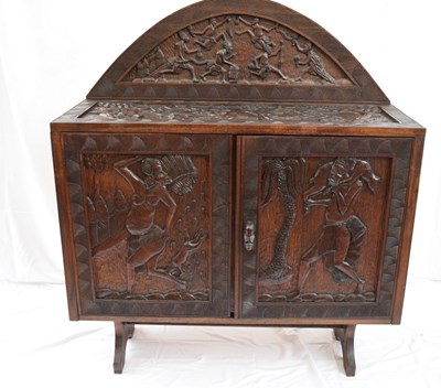 Lot 207 - 20th century West African hardwood sideboard,...
