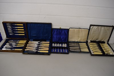 Lot 139 - FIVE CASES VARIOUS SILVER PLATED CUTLERY