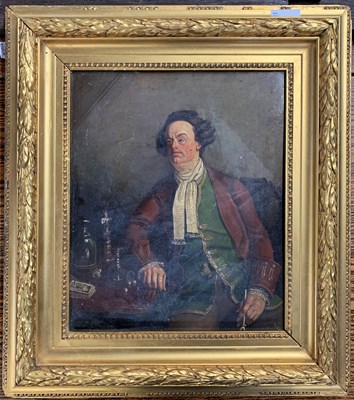Lot 10 - seated gent indistinctly signed and dated, oil...