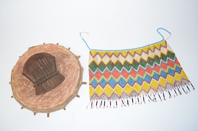 Lot 362 - ZIMBABWEAN Mbira (Musical Instrument) and Beaded Apron