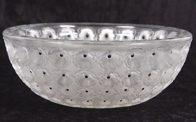 Lot 6 - LALIQUE NEMOURS PATTERN BOWL etched mark to...
