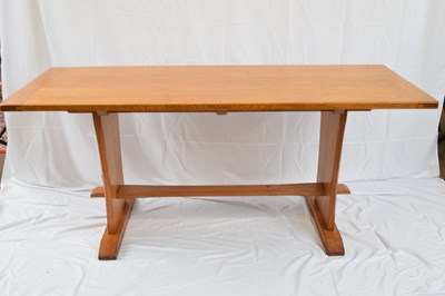 Lot 211 - 20th century oak refectory style dining table,...