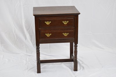 Lot 212 - 18th century style oak two-drawer side cabinet...