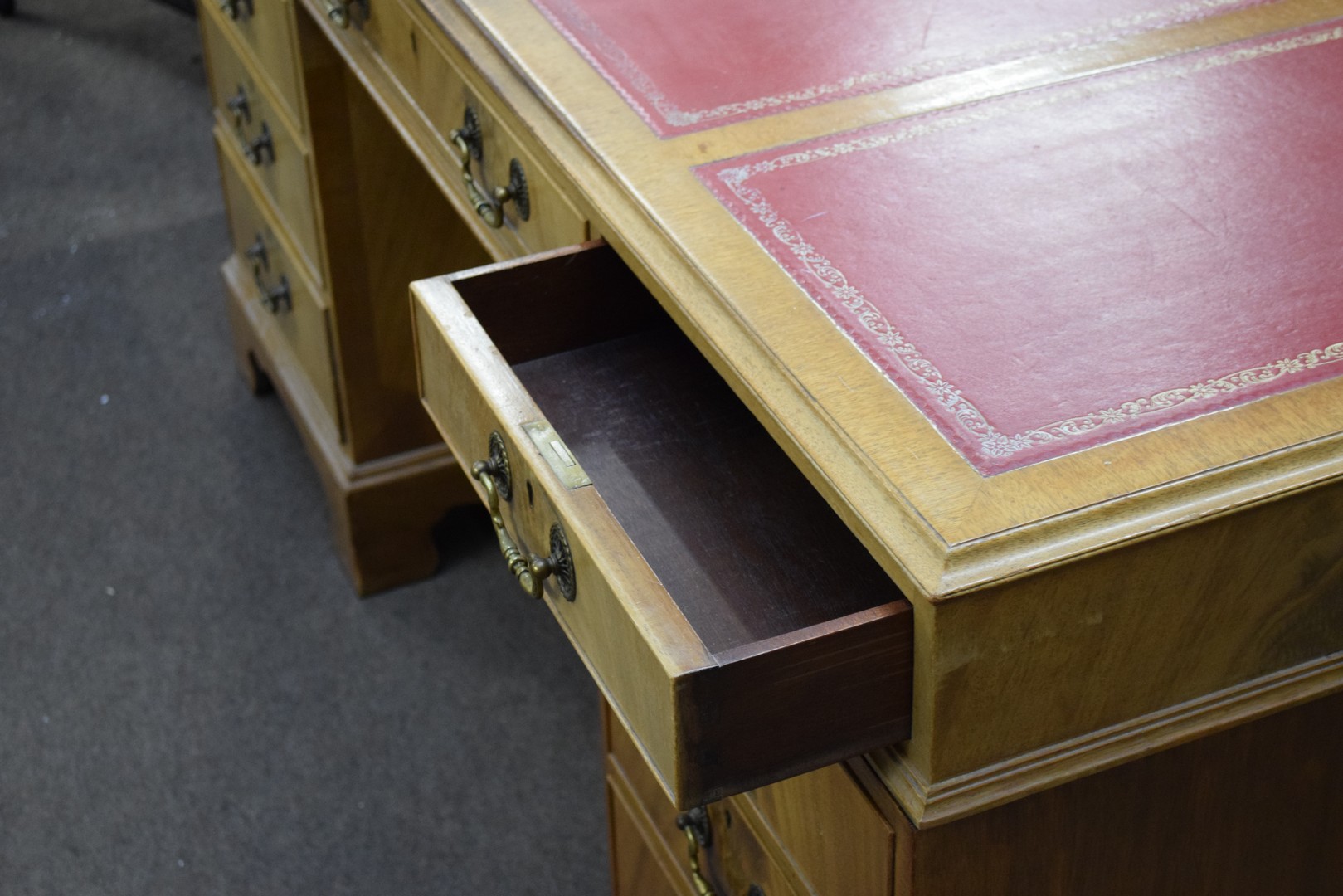 Lot 213 Reproduction twin pedestal partners desk,