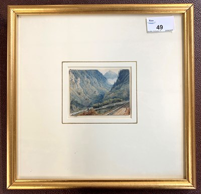 Lot 49 - 19th century miniature watercolour on card...
