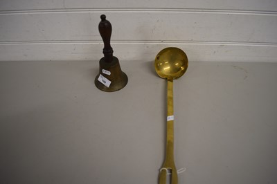 Lot 198 - BRASS LADLE AND A BRASS BELL
