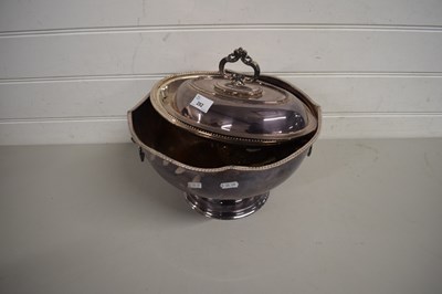 Lot 202 - MIXED LOT : SILVER PLATED PUNCH BOWL, SILVER...