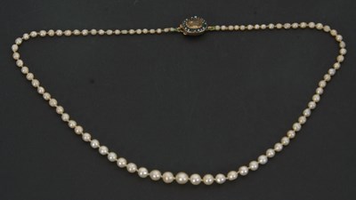 Lot 128 - A 'pearl' necklace with citrine clasp, the...