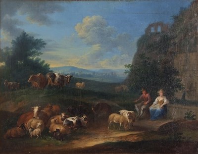 Lot 362 - Italian School, circa 1700, Landscape with...