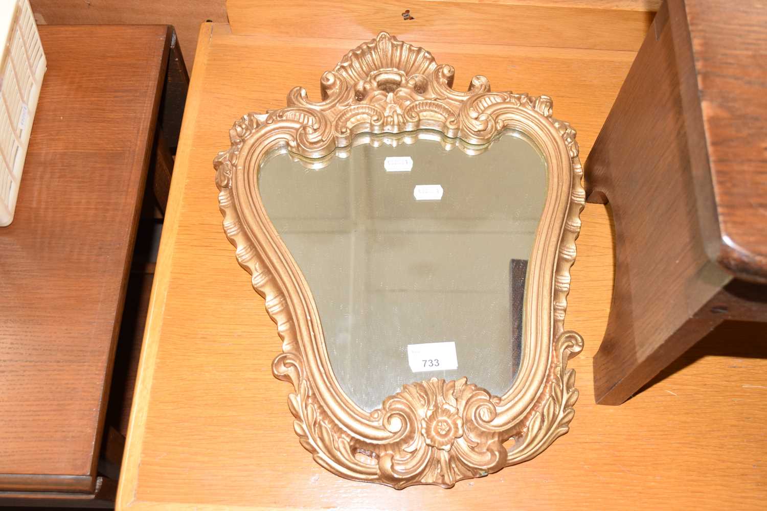 Lot 733 - Gilt framed wall mirror