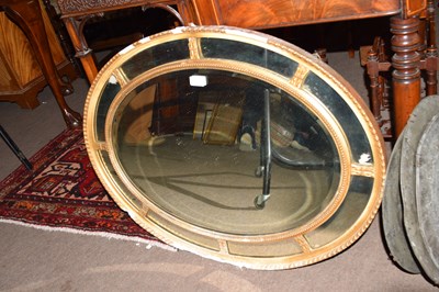 Lot 217 - 19th century oval wall mirror in gilt frame,...