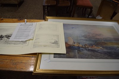 Lot 218 - AFTER J M W TURNER, 'FOLKESTONE FROM THE SEA',...