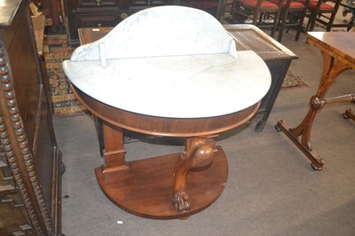 Lot 398 - Victorian grey marble and mahogany veneered...