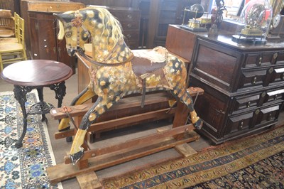 Lot 401 - A Victorian rocking horse painted in a dappled...