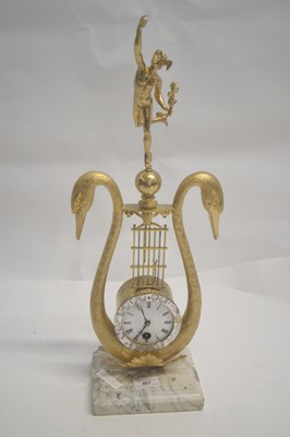 Lot 407 - A 20th Century novelty lyre clock with figural...
