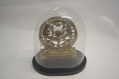 Lot 410 - A 20th Century brass weight driven skeleton...
