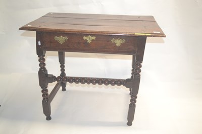 Lot 422 - An 18th Century and later oak single drawer...