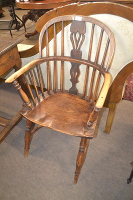 Lot 399 - An early 19th Century elm and ash stick back...