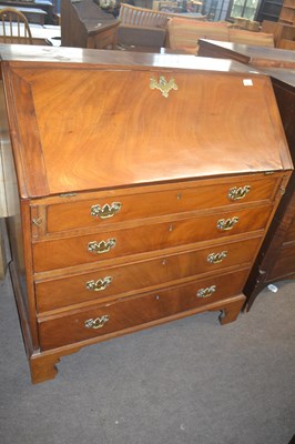 Lot 593 - A Georgian mahogany bureau of typical form...