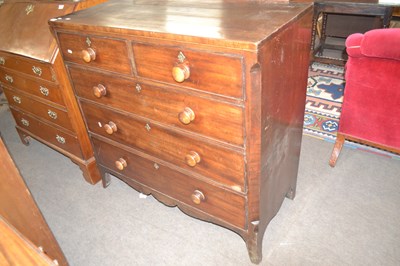 Lot 444 - A late Georgian mahogany chest of two short...