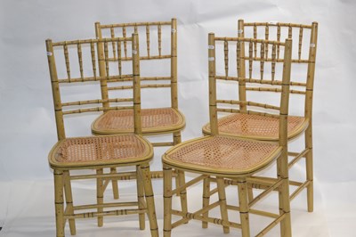 Lot 453 - A set of four 19th Century faux bamboo side...