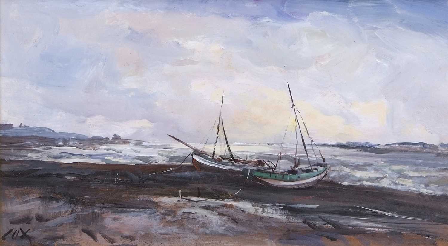 Lot 438 - Jack Cox (1914-2007), Beached boats on the...