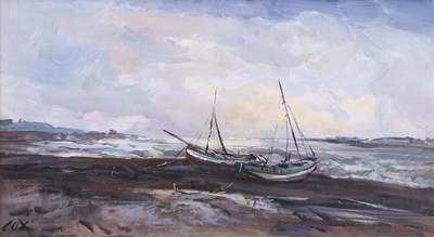 Lot 438 - Jack Cox (1914-2007), Beached boats on the...