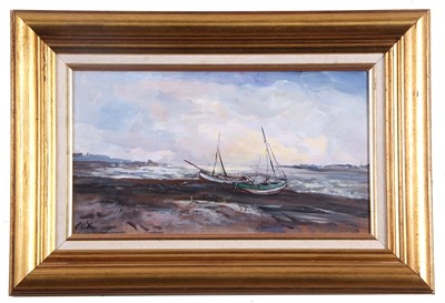 Lot 438 - Jack Cox (1914-2007), Beached boats on the...