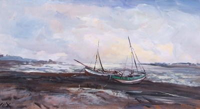 Lot 438 - Jack Cox (1914-2007), Beached boats on the...