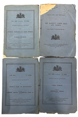Lot 1376 - Four mid 19th century patents from the Great...