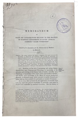 Lot 1377 - CHARLES DARWIN INTEREST. Memorandum of facts...