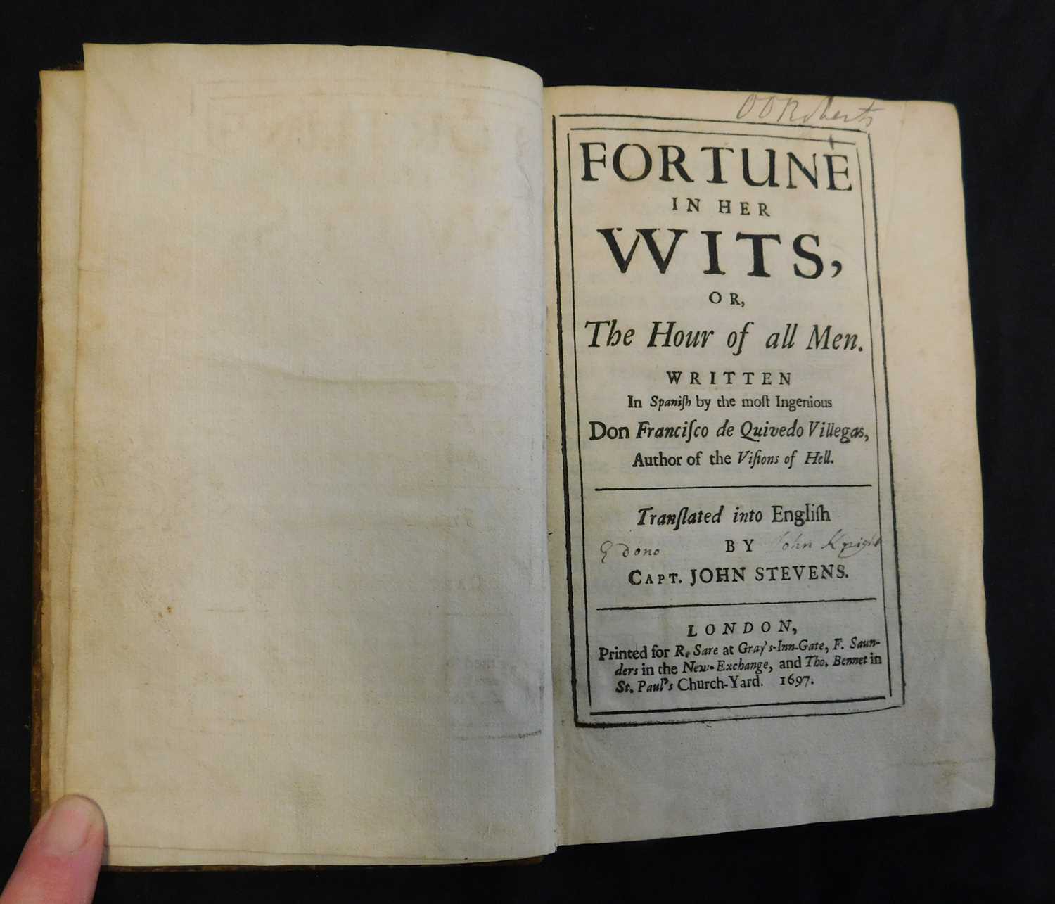 Lot 123 - FRANCISCO DE QUEVEDO: FORTUNE IN HER WITS OR...