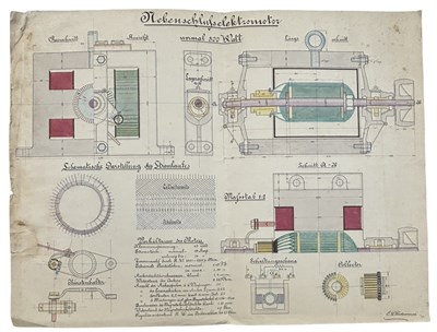 Lot 1379 - SHUNT ELECTRIC MOTOR DESIGN. MANUSCRIPT...