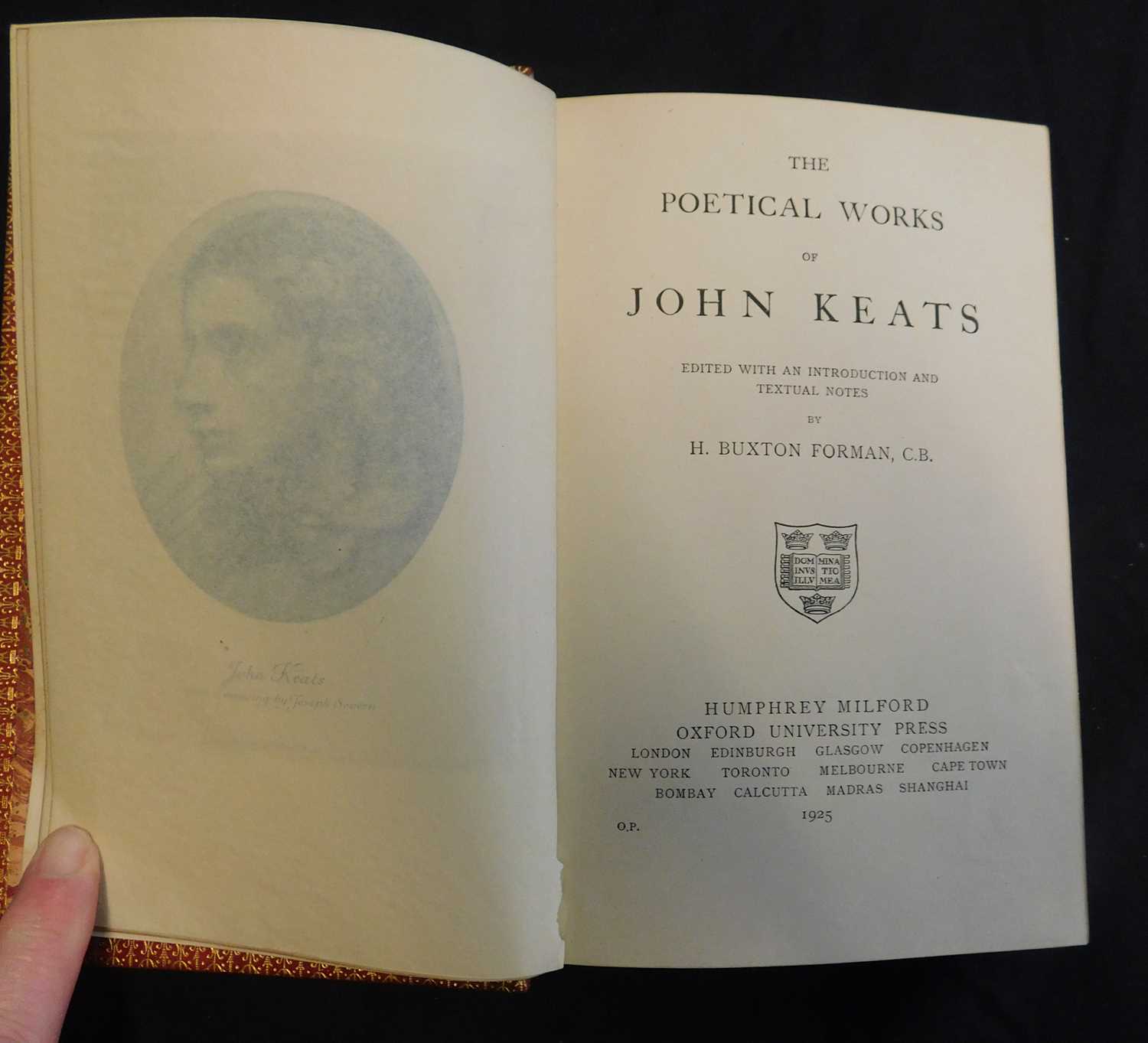 Lot 208 - JOHN KEATS: POETICAL WORKS, ed Harry Buxton...