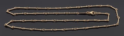 Lot 293 - An 18ct fancy link necklace, the long links...