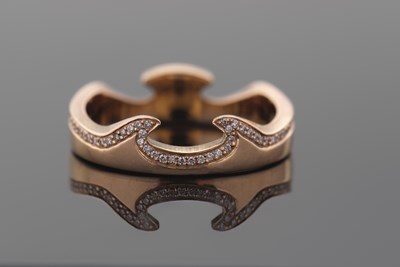 Lot 281 - A Georg Jensen diamond Fusion ring, the gold...