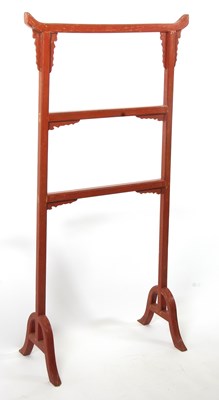 Lot 577 - Chinese lacquered silk/linen horse, 133cm high