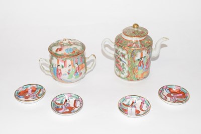 Lot 213 - Group of Cantonese wares with typical...