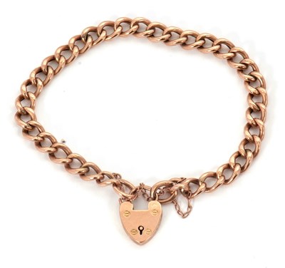 Lot 223 - A 9ct curblink bracelet, with each link...